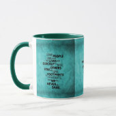 MUG TURQUOISE QUELQUES PERSONNES QUITTENT DES EMPREINT (Gauche)