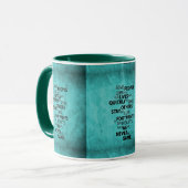 MUG TURQUOISE QUELQUES PERSONNES QUITTENT DES EMPREINT (Devant gauche)