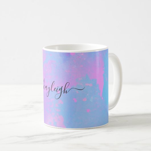 Mug Turquoise rose Abstrait (Devant droit)