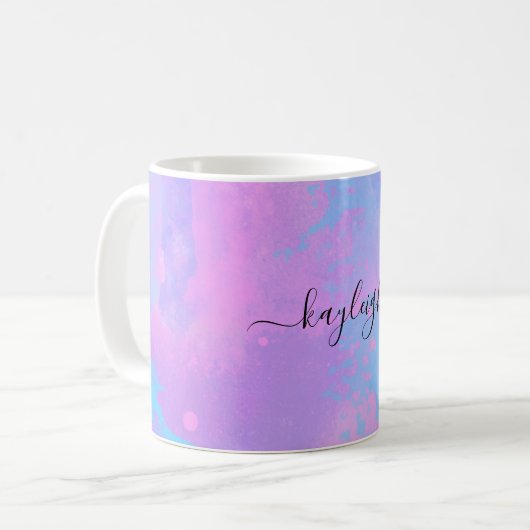 Mug Turquoise rose Abstrait (Devant gauche)