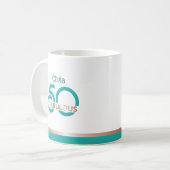 Mug Turquoise Rose Gold 50 et Fabuleux anniversaire mo (Devant gauche)