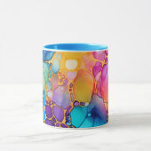 Mug Turquoise rose Peach Purple Alcools et Encre Desig (Centre)
