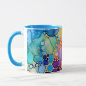 Mug Turquoise rose Peach Purple Alcools et Encre Desig (Gauche)