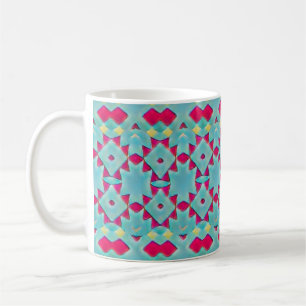 Mug Turquoise, Rouge et Jaune Patiné Sud-Ouest