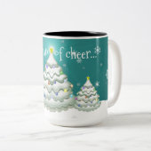 Mug turquoise Snowy Christmas Tree (Devant droit)