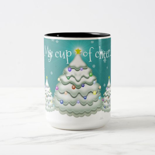 Mug turquoise Snowy Christmas Tree (Centre)