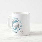 Mug turquoise terrain de volley-ball gris est mon endr (Devant gauche)