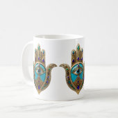 Mug Turquoise Troisième Oeil Hamsa (Devant gauche)