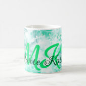 Mug Turquoise turquoise agate aqua monogramme ajouter (Centre)