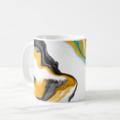 Mug Turquoise, Turquoise, Or, Marbre blanc Fluid Art (Devant gauche)