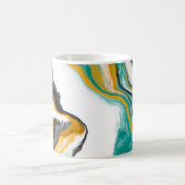 Mug Turquoise, Turquoise, Or, Marbre blanc Fluid Art (Centre)