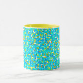 Mug Turquoise Vert Bleu Jaune Abstrait Motif (Centre)