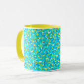Mug Turquoise Vert Bleu Jaune Abstrait Motif (Devant gauche)