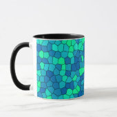Mug Turquoise Vert Cyan Bleu Motif (Gauche)
