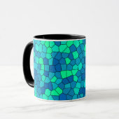 Mug Turquoise Vert Cyan Bleu Motif (Devant gauche)