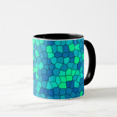 Mug Turquoise Vert Cyan Bleu Motif (Devant droit)