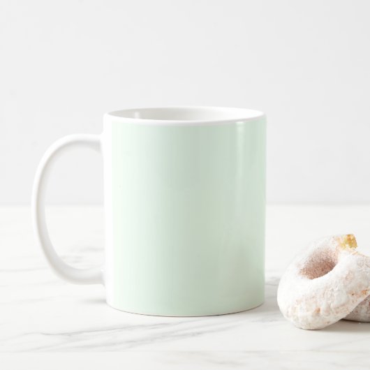 Mug Turquoise Vert Doux Pale Blanc Pastel Couleur Soli (Avec donut)