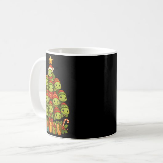 Mug Turtle Christmas Tree Funny Turtle Xmas (Devant gauche)