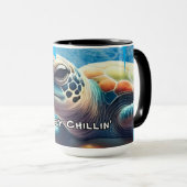 Mug Turtley Chillin' Sea Turtle Gros plan Vibes (Devant droit)
