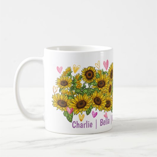 Mug Tutoriel de tournesol Dalmatien sur mesure (Gauche)
