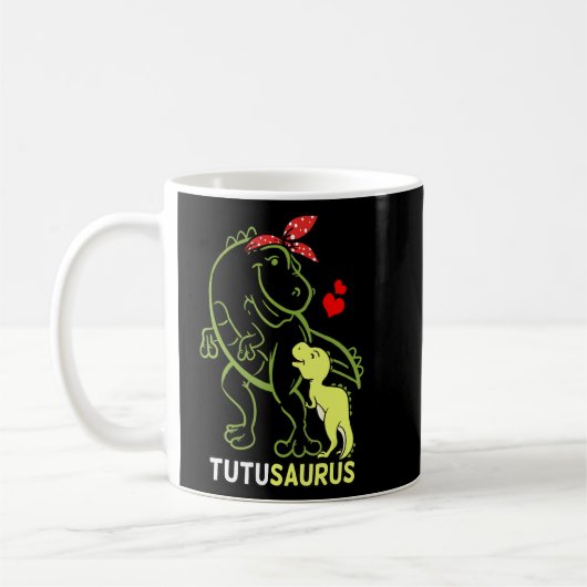Mug Tutusaurus Tutu Tyrannosaurus Dinosaur Bébé Mère (Gauche)