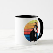 Mug Tuxedo Chat Cadeau Couleurs rétro pour Amoureux de (Devant droit)