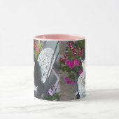 Mug Tuxedo Chat Cute Jolie Fleurs Chats Carte d'Annive (Centre)