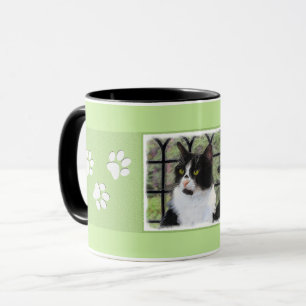 Mug Tuxedo Chat dans la peinture de fenêtre Art animal