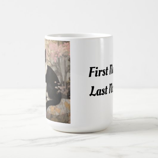 Mug Tuxedo Chat dans un jardin (Centre)