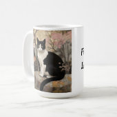 Mug Tuxedo Chat dans un jardin (Devant gauche)