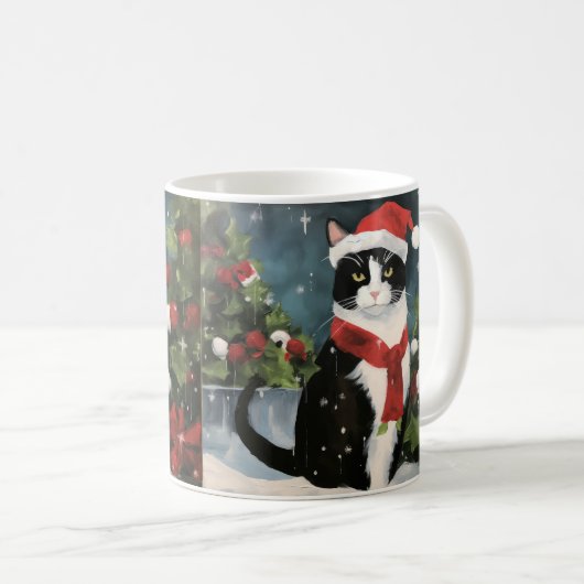 Mug Tuxedo Chat en Noël de neige (Devant droit)