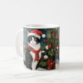Mug Tuxedo Chat en Noël de neige (Devant gauche)