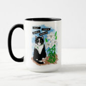 Mug Tuxedo Chat et Lilies | Devis inspirant (Gauche)