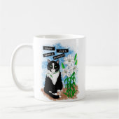 Mug Tuxedo Chat et Lilies | Devis inspirant (Gauche)