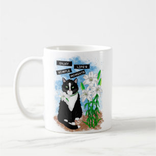Mug Tuxedo Chat et Lilies   Devis inspirant