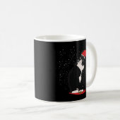 Mug Tuxedo Chat Noël Santa Claus Neige hiver Costu (Devant droit)