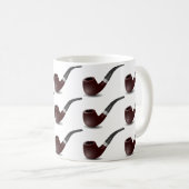 Mug Tuyau de tabac pour fumeurs. Fond blanc. (Devant droit)