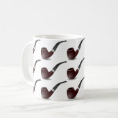 Mug Tuyau de tabac pour fumeurs. Fond blanc. (Devant gauche)