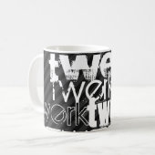 Mug Twerk ; Rayures noires et gris-foncé (Devant gauche)