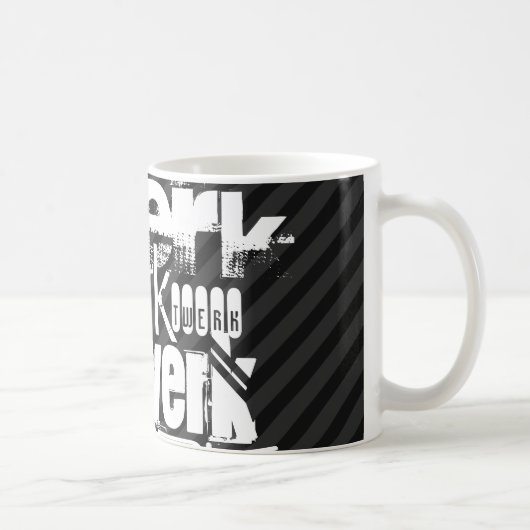 Mug Twerk ; Rayures noires et gris-foncé (Droite)