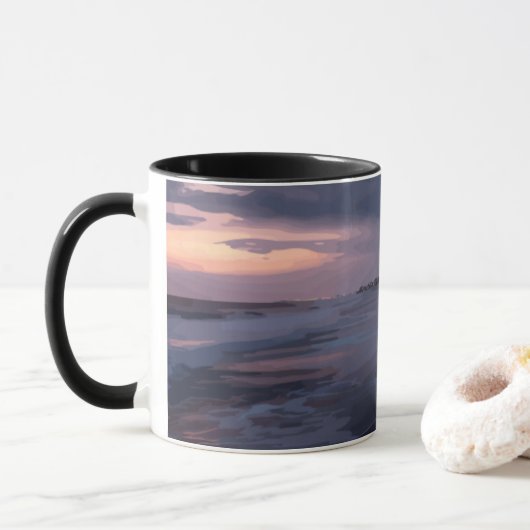 Mug Twilight en bord de mer (Avec donut)