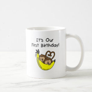 Mug Twin Boys 1st Birthday Monkey Tshirts et cadeaux
