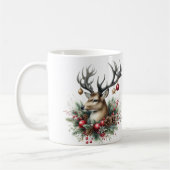 Mug Twin Buck Deer décoré avec des ornements (Gauche)