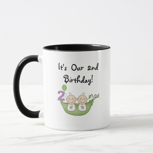 Mug Twin Peas in a Pod 2e Anniversaire T-shirts et cad (Gauche)