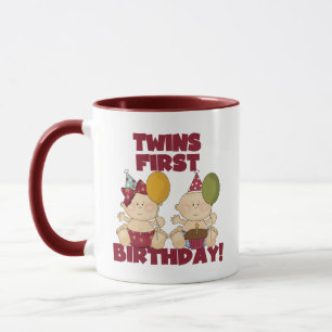 Mug Twins 1er Anniversaire T-shirts et cadeaux garçon/