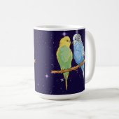 Mug Two cute bleu et Green Budgie (Devant droit)