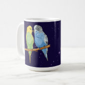 Mug Two cute bleu et Green Budgie (Devant gauche)