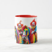 Mug Two funny clowns on their horses. (Centre)
