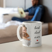 Mug Two Photo Images l Best Dad Ever Cute Red Heart