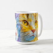 Mug Two Purple and Yellow Cats (Devant droit)